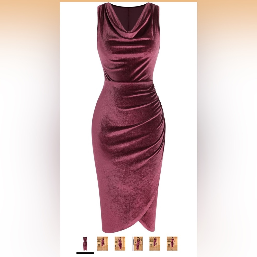 Womens Sleeveless Cocktail Dresses V Neck Party Midi Wedding Guest Dress